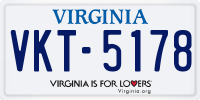 VA license plate VKT5178