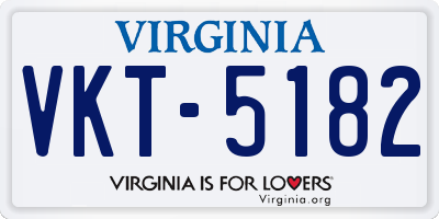 VA license plate VKT5182