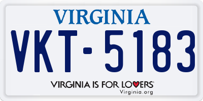 VA license plate VKT5183