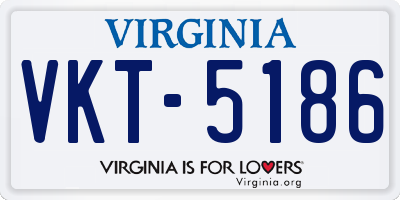 VA license plate VKT5186