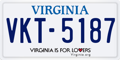 VA license plate VKT5187