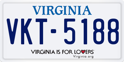 VA license plate VKT5188