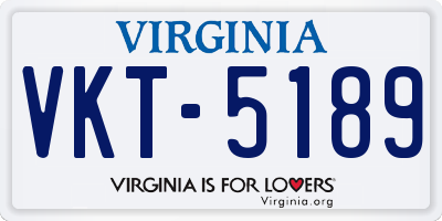 VA license plate VKT5189