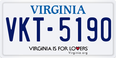 VA license plate VKT5190