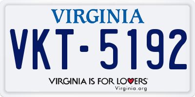 VA license plate VKT5192