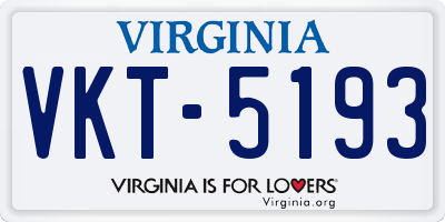 VA license plate VKT5193