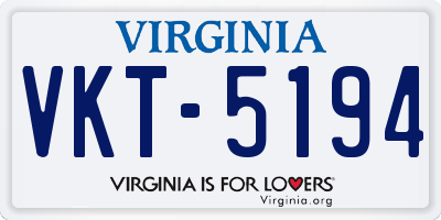 VA license plate VKT5194