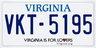 VA license plate VKT5195