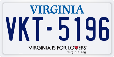 VA license plate VKT5196
