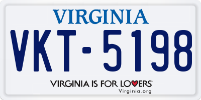 VA license plate VKT5198