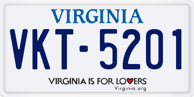 VA license plate VKT5201