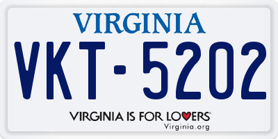 VA license plate VKT5202