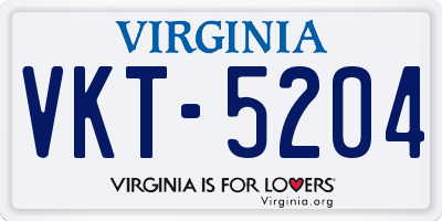 VA license plate VKT5204
