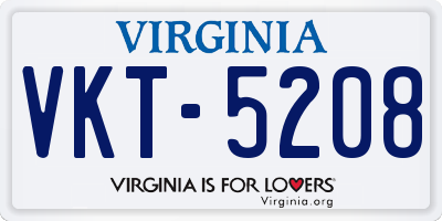 VA license plate VKT5208