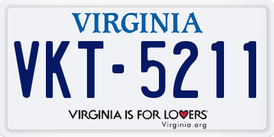 VA license plate VKT5211