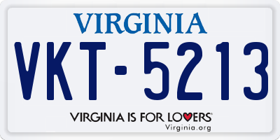 VA license plate VKT5213