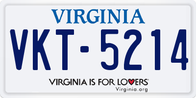 VA license plate VKT5214