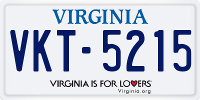 VA license plate VKT5215