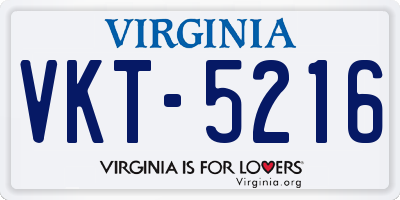 VA license plate VKT5216