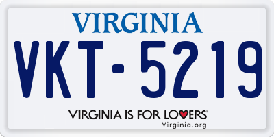 VA license plate VKT5219