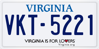 VA license plate VKT5221
