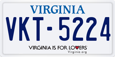 VA license plate VKT5224