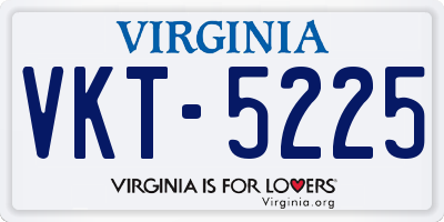 VA license plate VKT5225