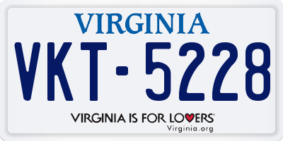 VA license plate VKT5228