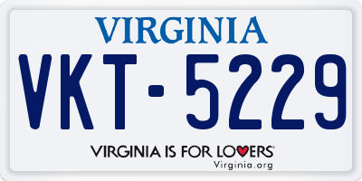 VA license plate VKT5229