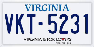 VA license plate VKT5231