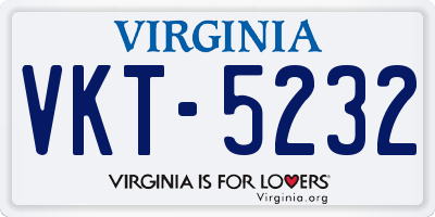 VA license plate VKT5232