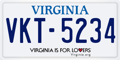 VA license plate VKT5234