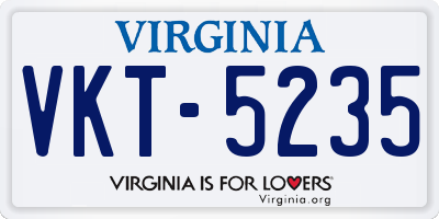 VA license plate VKT5235