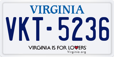 VA license plate VKT5236