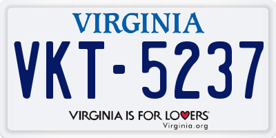 VA license plate VKT5237