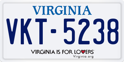 VA license plate VKT5238
