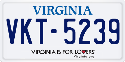 VA license plate VKT5239