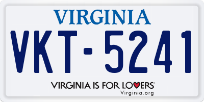 VA license plate VKT5241