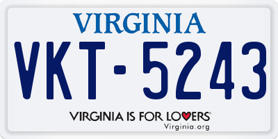 VA license plate VKT5243