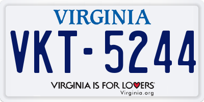 VA license plate VKT5244