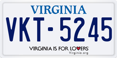 VA license plate VKT5245