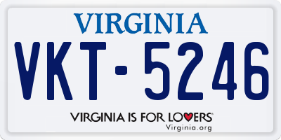 VA license plate VKT5246