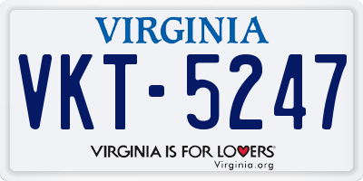 VA license plate VKT5247