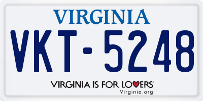 VA license plate VKT5248