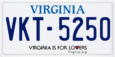 VA license plate VKT5250
