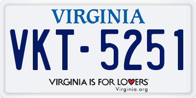 VA license plate VKT5251