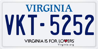 VA license plate VKT5252