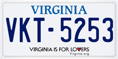 VA license plate VKT5253