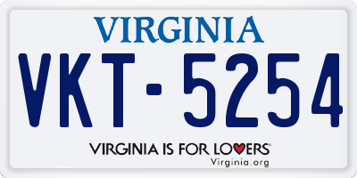 VA license plate VKT5254