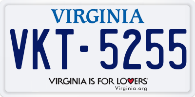 VA license plate VKT5255